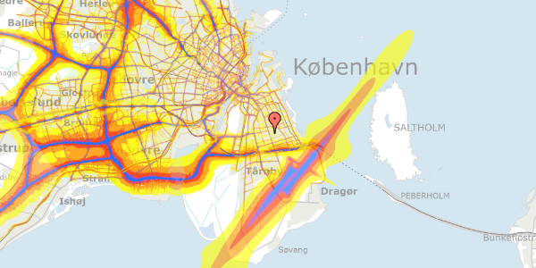 Trafikstøjkort på Gyldenrisvej 12, st. tv, 2300 København S