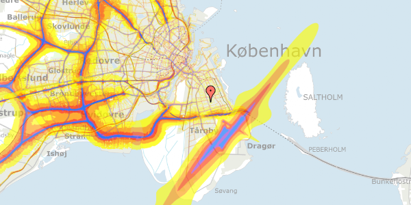 Trafikstøjkort på Gyldenrisvej 36, 3. th, 2300 København S