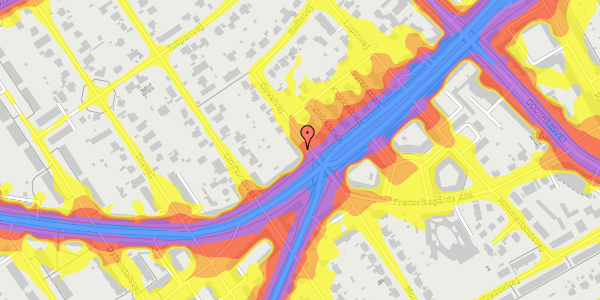 Trafikstøjkort på Gyvelvej 1A, 3. th, 2720 Vanløse