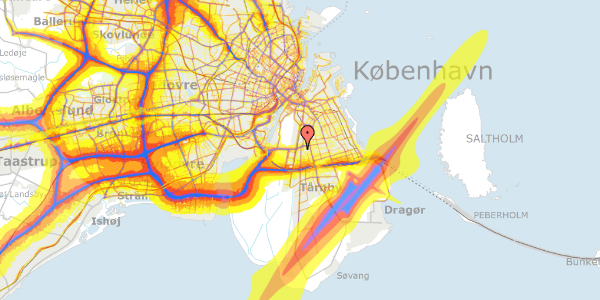 Trafikstøjkort på Gårdfæstevej 10, 2300 København S