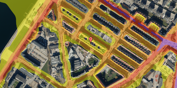 Trafikstøjkort på Halfdansgade 23, 4. tv, 2300 København S