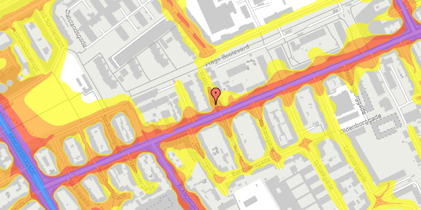 Trafikstøjkort på Halgreensgade 1, 3. th, 2300 København S