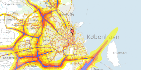 Trafikstøjkort på Hallinsgade 17, 2100 København Ø