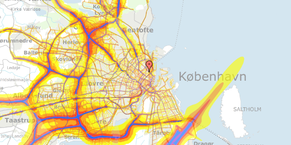 Trafikstøjkort på Hallinsgade 20, 2100 København Ø