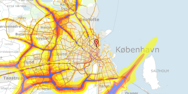 Trafikstøjkort på Hallinsgade 32, 2100 København Ø