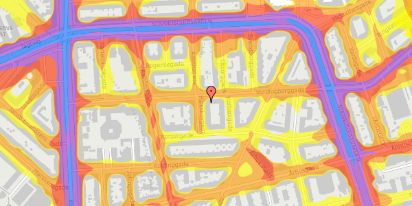 Trafikstøjkort på Halsskovgade 4, 2. 201, 2100 København Ø