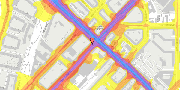 Trafikstøjkort på Hamletsgade 4, 3. 180, 2200 København N