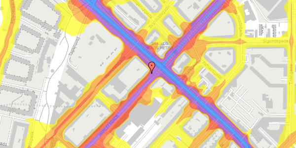 Trafikstøjkort på Hamletsgade 4, 4. 203, 2200 København N