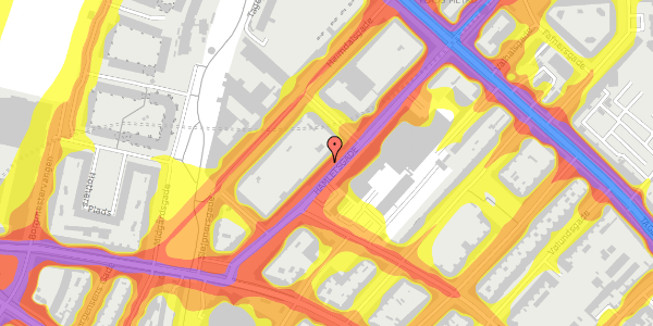 Trafikstøjkort på Hamletsgade 12B, st. tv, 2200 København N