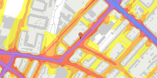 Trafikstøjkort på Hamletsgade 16, 3. th, 2200 København N