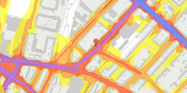 Trafikstøjkort på Hamletsgade 18, st. th, 2200 København N