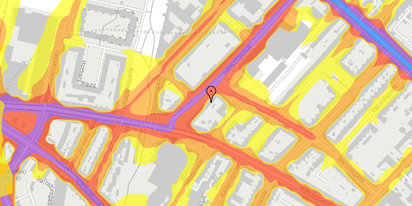 Trafikstøjkort på Hamletsgade 19, 5. tv, 2200 København N