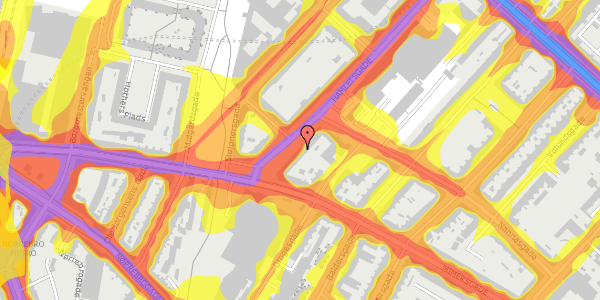 Trafikstøjkort på Hamletsgade 21, st. mf, 2200 København N