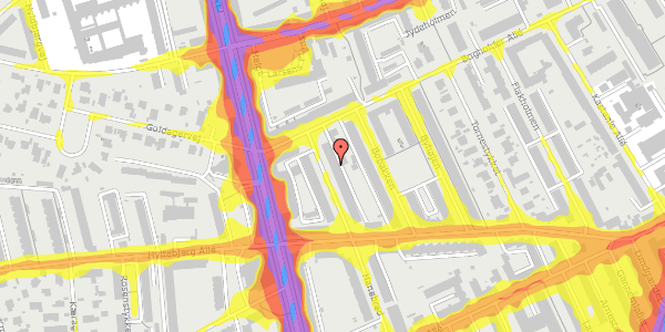 Trafikstøjkort på Hanebred 24, 1. th, 2720 Vanløse