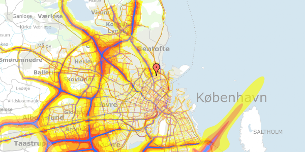 Trafikstøjkort på Hans Knudsens Plads 1, 3. 431, 2100 København Ø