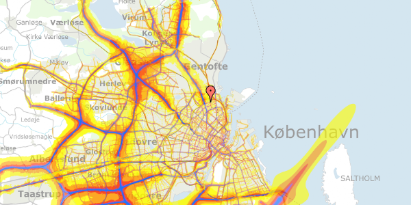 Trafikstøjkort på Hans Knudsens Plads 3, kl. , 2100 København Ø