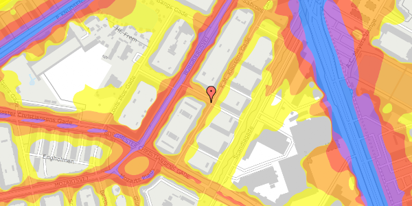 Trafikstøjkort på Harald Jensens Gade 8, 5. 1j, 2450 København SV