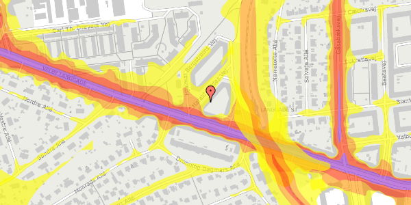 Trafikstøjkort på Harald Kiddes Vej 4, st. th, 2500 Valby