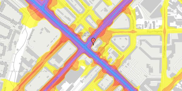 Trafikstøjkort på Haraldsgade 2, st. , 2200 København N