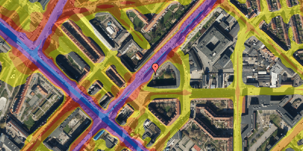 Trafikstøjkort på Haraldsgade 12A, 2. th, 2200 København N