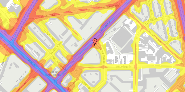 Trafikstøjkort på Haraldsgade 16B, 3. th, 2200 København N