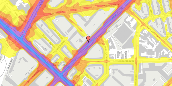 Trafikstøjkort på Haraldsgade 17A, st. tv, 2200 København N