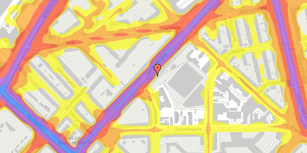 Trafikstøjkort på Haraldsgade 22, st. th, 2200 København N