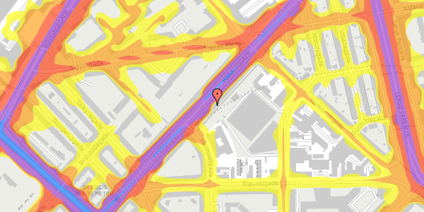 Trafikstøjkort på Haraldsgade 24, 1. tv, 2200 København N