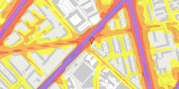 Trafikstøjkort på Haraldsgade 44, st. th, 2100 København Ø