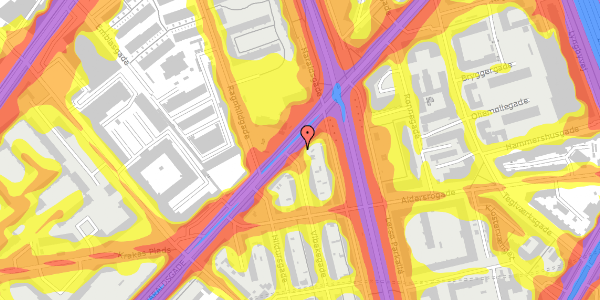 Trafikstøjkort på Haraldsgade 60, st. th, 2100 København Ø