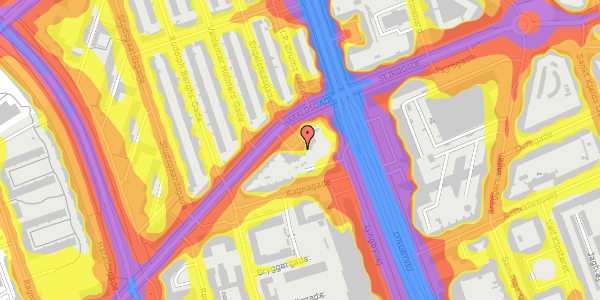 Trafikstøjkort på Haraldsgade 98, 4. th, 2100 København Ø