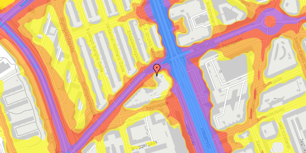 Trafikstøjkort på Haraldsgade 104, 3. tv, 2100 København Ø