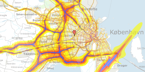 Trafikstøjkort på Hasselvej 1, 2. th, 2720 Vanløse