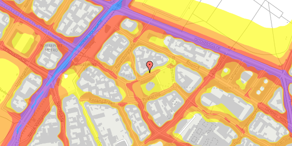 Trafikstøjkort på Hausergade 34, st. , 1128 København K