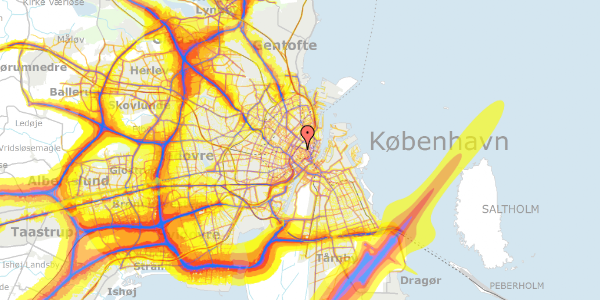 Trafikstøjkort på Hausergade 36, 1. th, 1128 København K