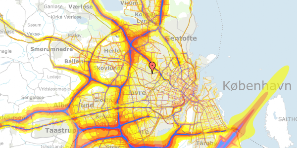 Trafikstøjkort på Havdrupvej 12, st. th, 2700 Brønshøj