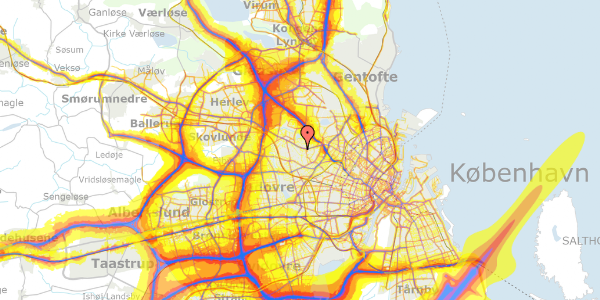 Trafikstøjkort på Havdrupvej 13, 1. tv, 2700 Brønshøj