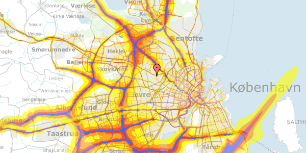 Trafikstøjkort på Havdrupvej 27, kl. , 2700 Brønshøj