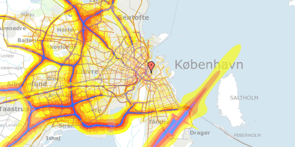 Trafikstøjkort på Havnegade 29, kl. , 1058 København K