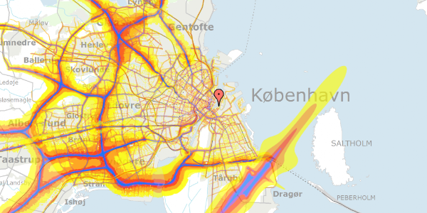 Trafikstøjkort på Havnegade 47A, 2. , 1058 København K