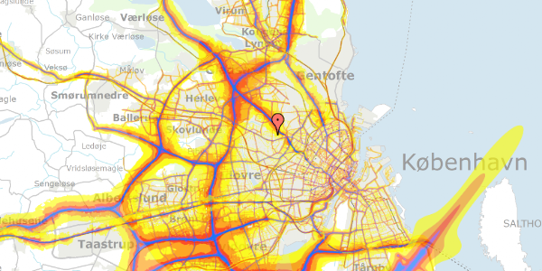 Trafikstøjkort på Havrevej 15, 2700 Brønshøj