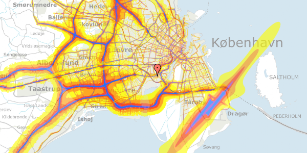 Trafikstøjkort på Haydnsvej 13, 1. th, 2450 København SV