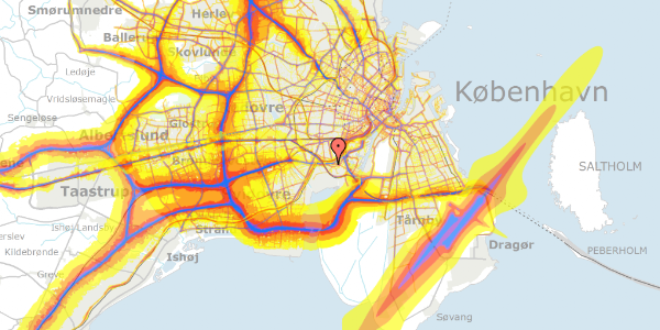 Trafikstøjkort på Haydnsvej 15, 1. tv, 2450 København SV