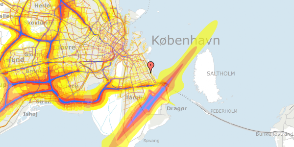 Trafikstøjkort på Hedegaardsvej 39, 1. th, 2300 København S