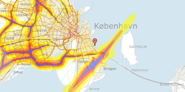 Trafikstøjkort på Hedegaardsvej 71, 2300 København S