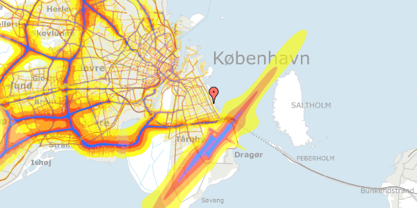 Trafikstøjkort på Hedegaardsvej 123, 2300 København S