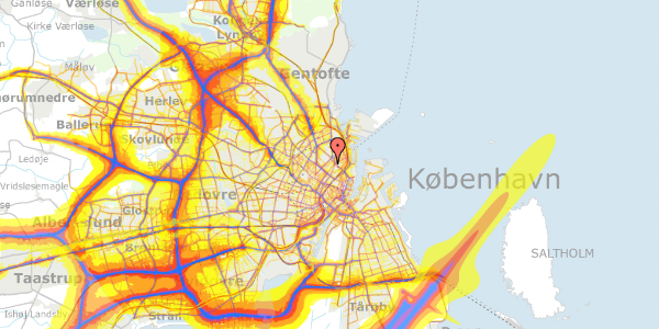 Trafikstøjkort på Hedemannsgade 2, 3. th, 2100 København Ø