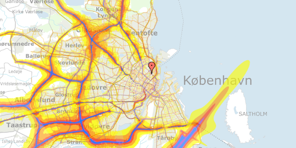 Trafikstøjkort på Hedemannsgade 7, 3. tv, 2100 København Ø