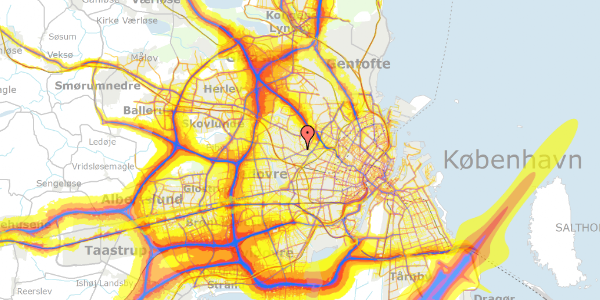 Trafikstøjkort på Hegnshusene 35, 2700 Brønshøj