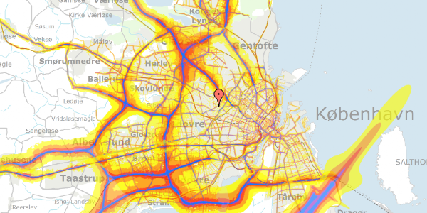 Trafikstøjkort på Hegnshusene 47, 2700 Brønshøj